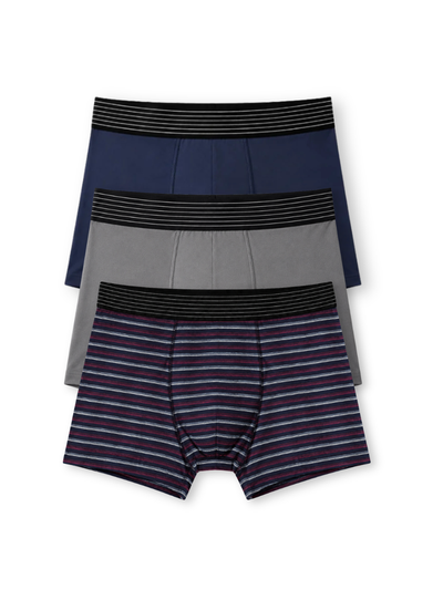 Men Printed Boxershort (Pack of 3) Maroon Stripe