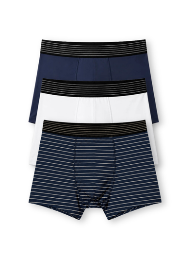 Men Printed Boxershort (Pack of 3) Navy Pinstripe