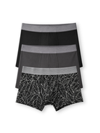 Men Printed Boxershort (Pack of 3) Black Leaf Print