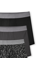 Men Printed Boxershort (Pack of 3) Black Leaf Print