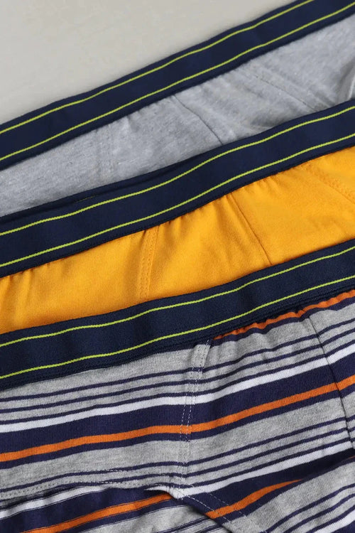 Brief Underwear (Pack of 3) - Orange Stripes