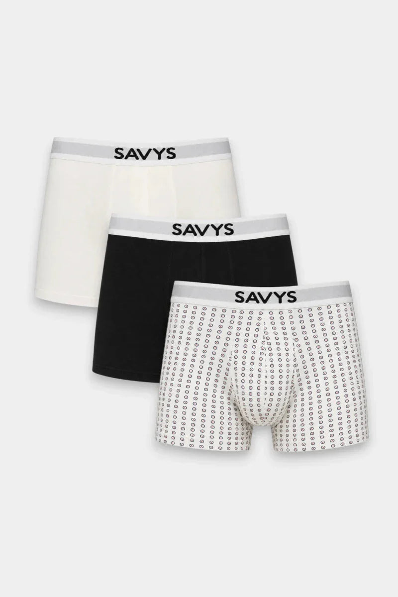 Printed Boxershort (Pack of 3) - Navy Orbits